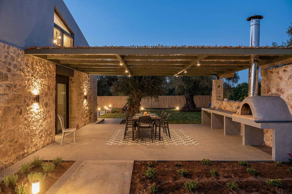 Kitchen patio at night