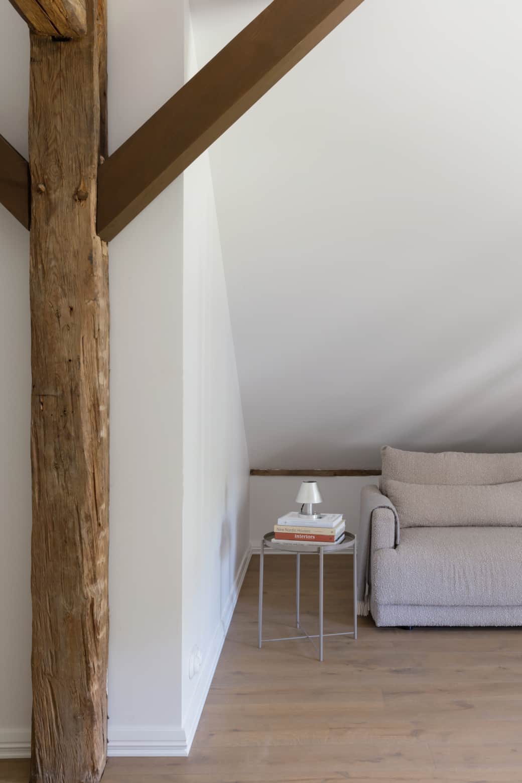 Living room with foldable sofa bed