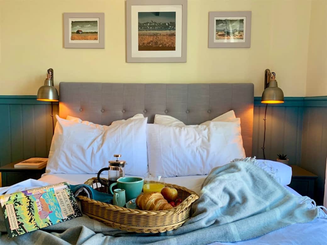 Beautiful double bedroom with luxury linens. 