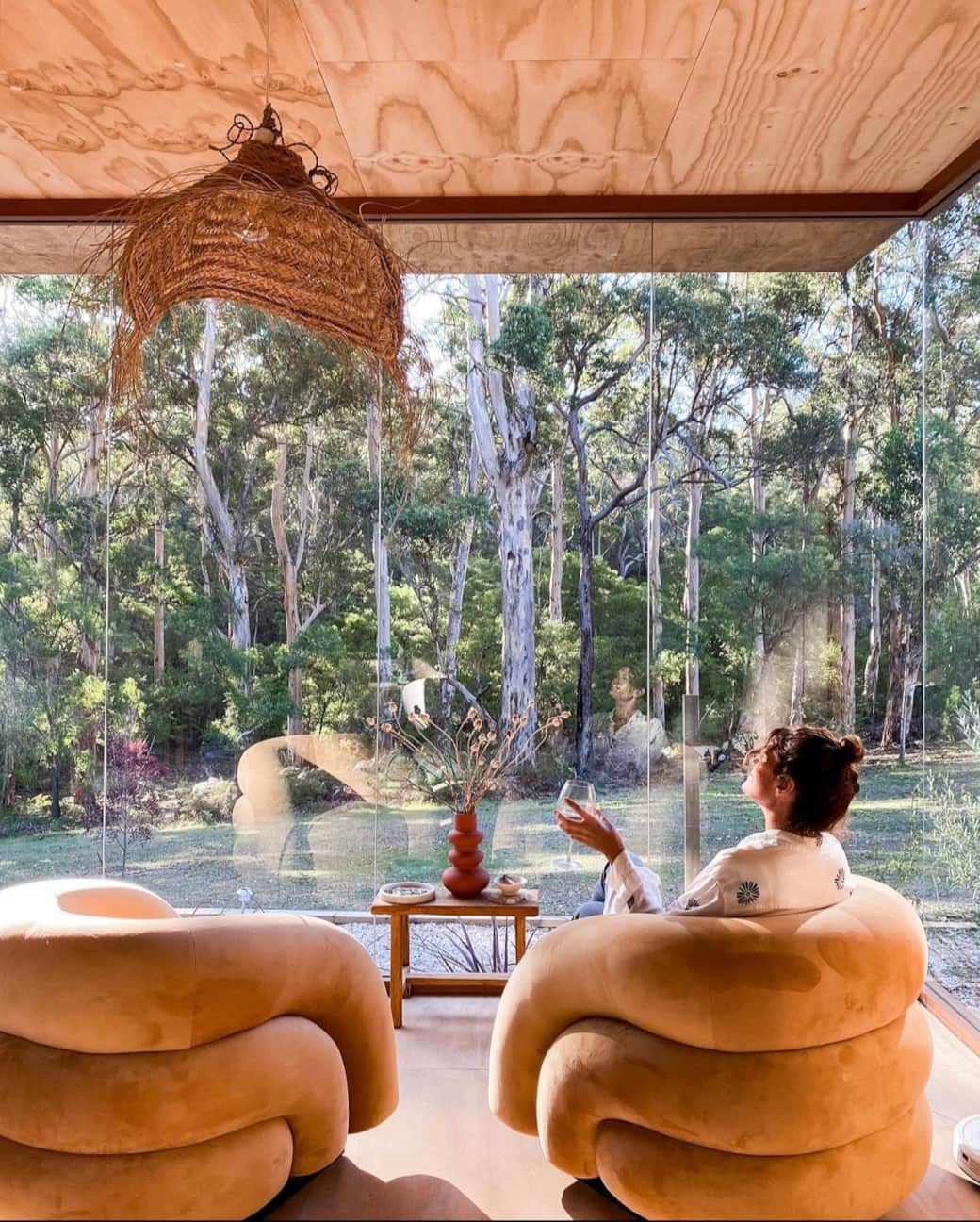 With views of a private Karri Forest