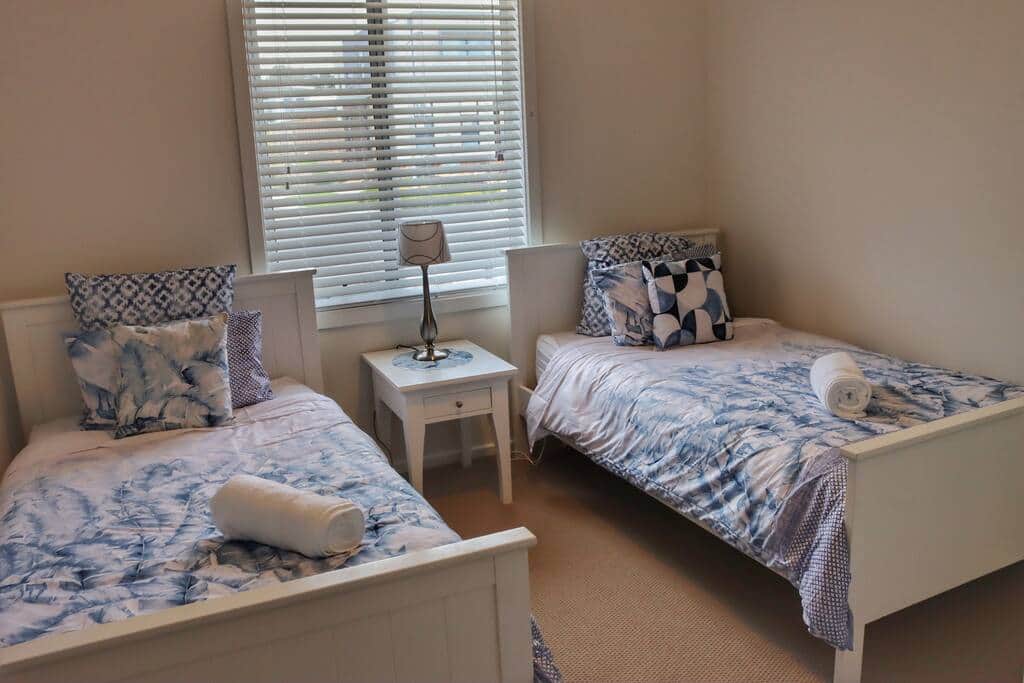 Large King Single beds, electric blankets, built in wardrobe