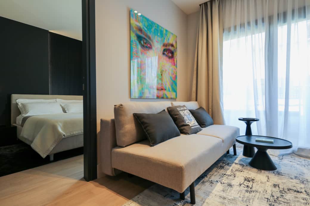 Living Area leading to Bedroom