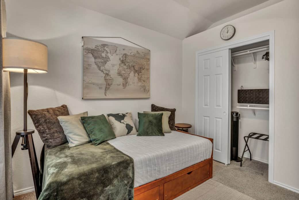 Lots of lighting fixtures, bedside outlets, luggage rack, oscillating fan, clothes hamper, hangers, and extra linens. Lots of lighting fixtures, bedside outlets, luggage rack, oscillating fan, clothes hamper, hangers, and extra linens.