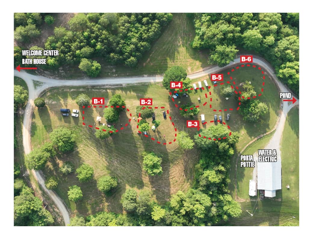 B Campsites Overhead
