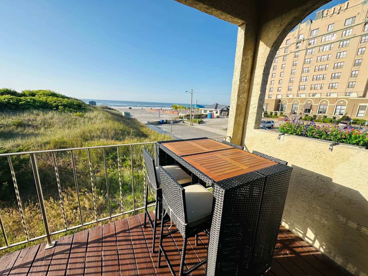 Beautiful views from 2nd floor ocean front deck, perfect to enjoy your morning coffee