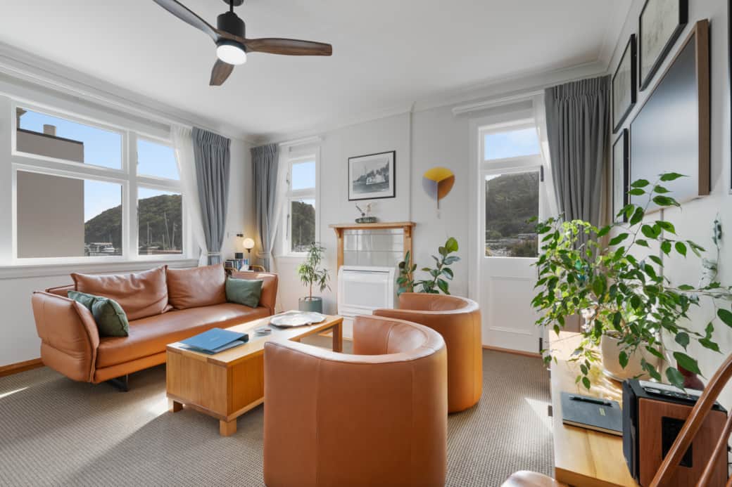 Lose yourself to the view from your sunny second floor perch. A heat pump keeps you warm year round.