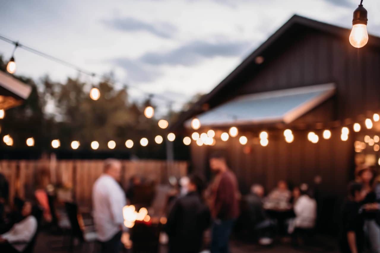 Rooftop Patio Barn Burner Group Gathering Friend Celebration Dinner 1