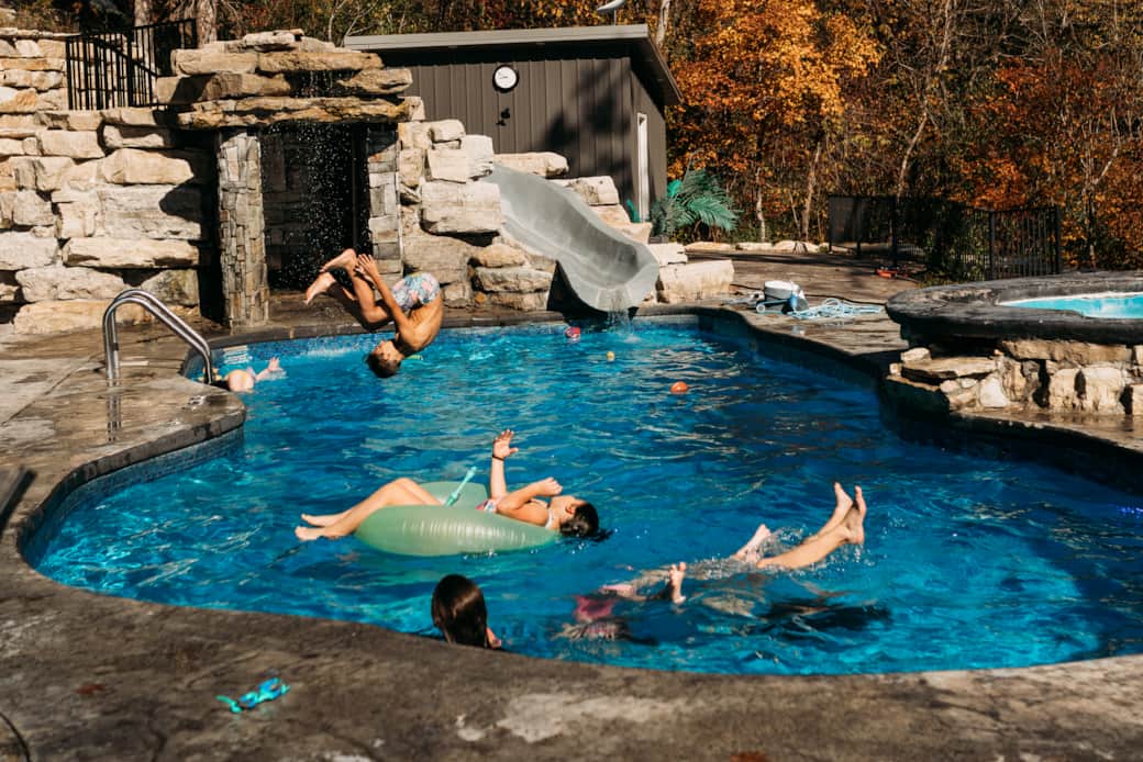 splashing in the private pool oasis
