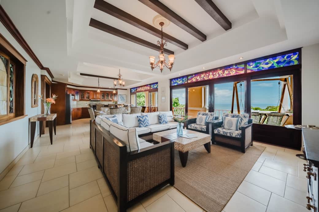 Cozy living area with flat-screen TV and cable channels