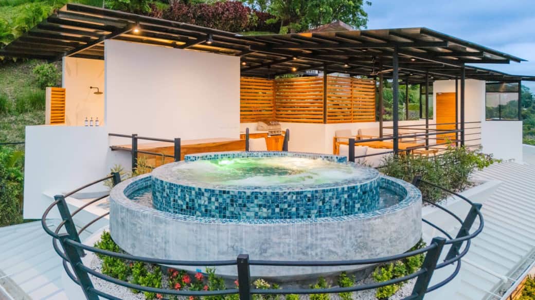 Relax in the open-air jacuzzi surrounded by rainforest and ocean air.