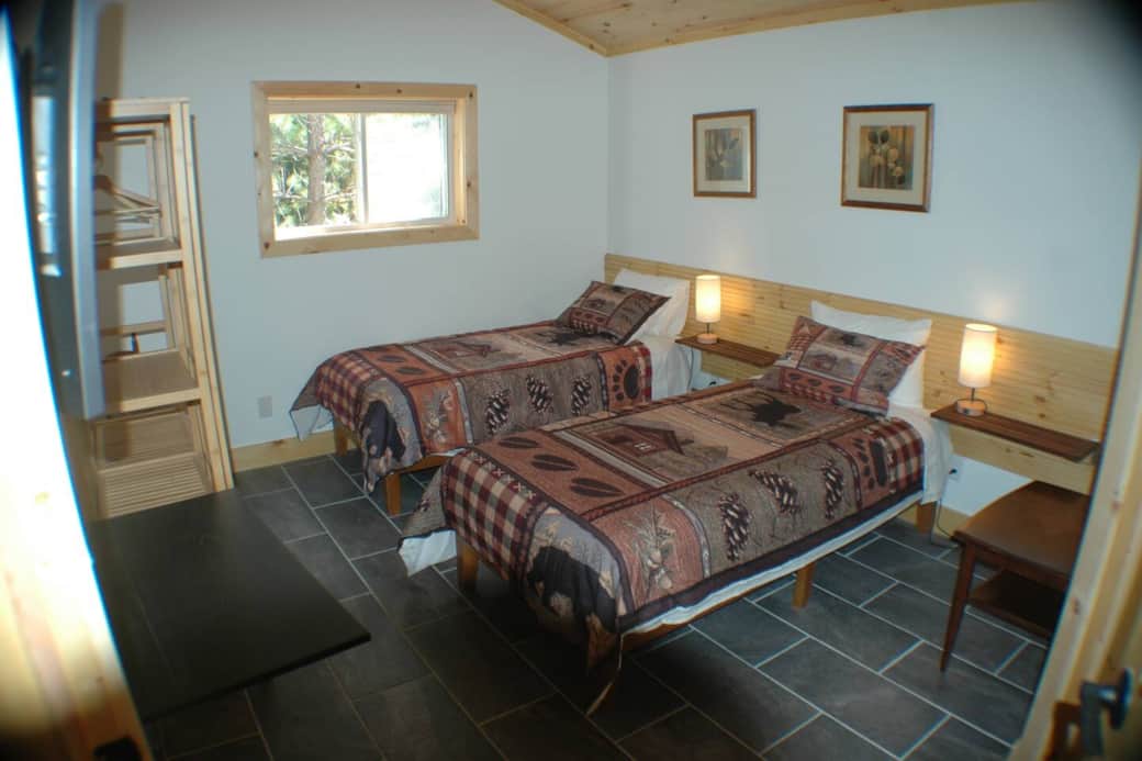 Masater bedroom in a double twin bed configuration 