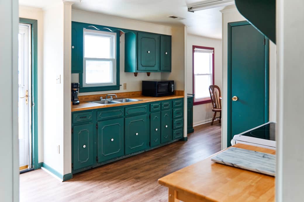 Kitchen w/ Stove + Full-Sized Refrigerator Kitchen w/ Stove + Full-Sized Refrigerator