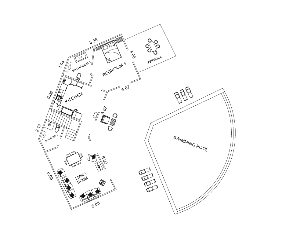 Floorplan for Kefalonia Villa Lemoni