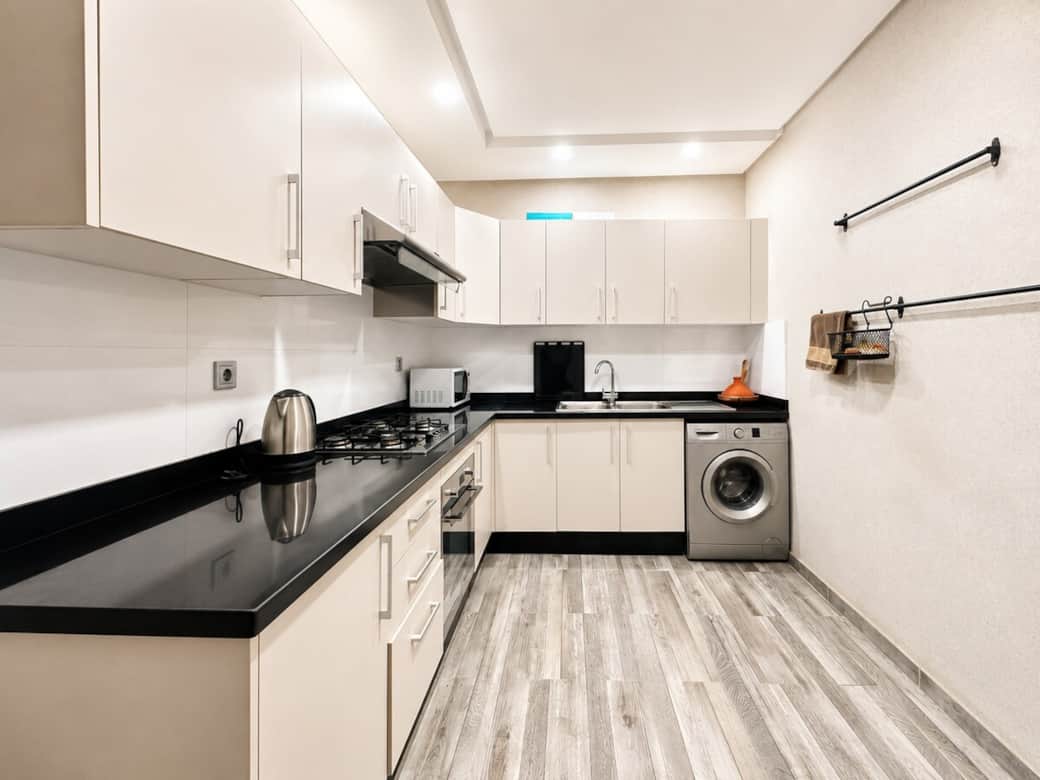 Bright and functional kitchen with sleek cabinetry, quality appliances, and a practical layout. Offers everything needed for a comfortable self-catering experience. Bright and functional kitchen with sleek cabinetry, quality appliances, and a practical layout. Offers everything needed for a comfortable self-catering experience.