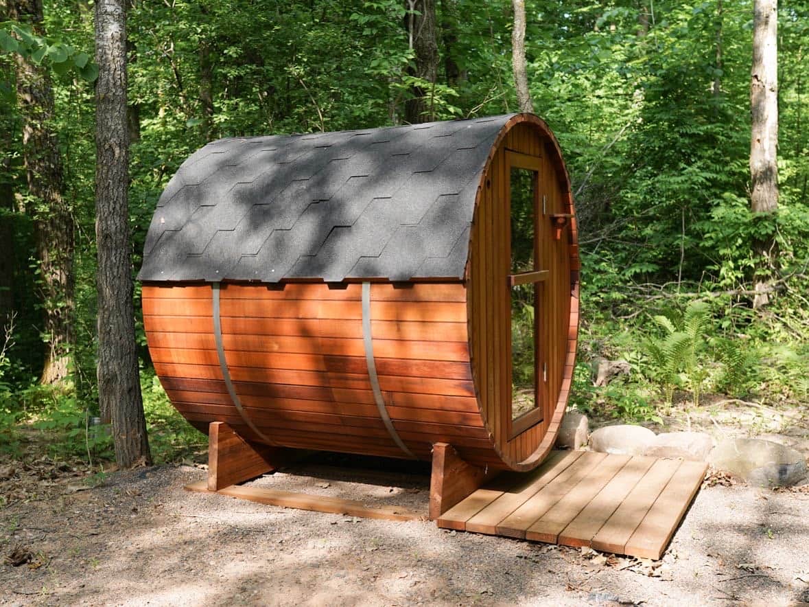 Private electric barrel saunas