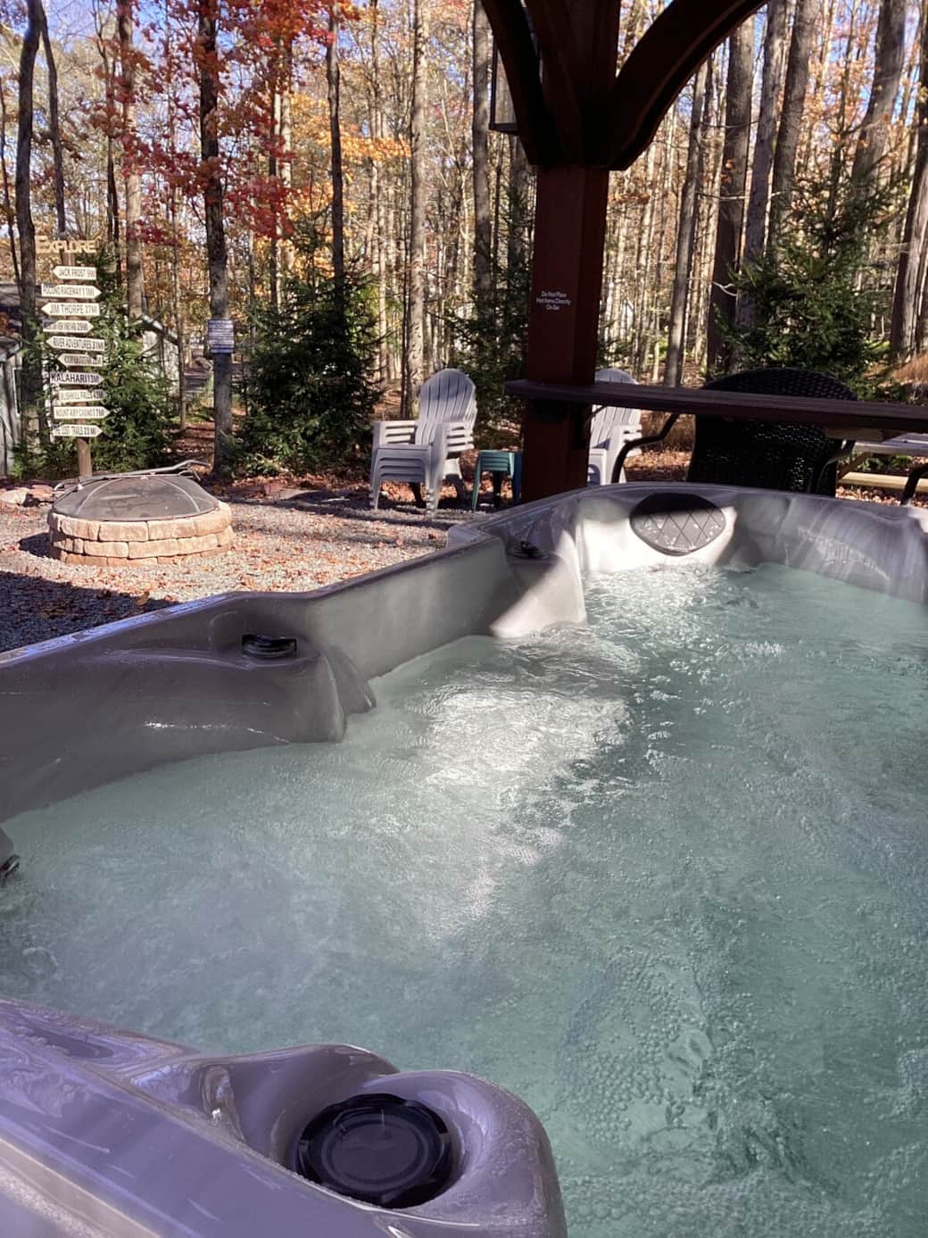 Six person hot tub & firepit