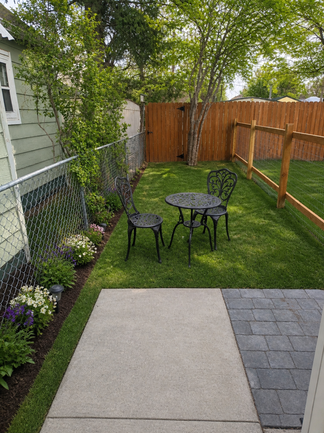Backyard private and fenced Backyard private and fenced