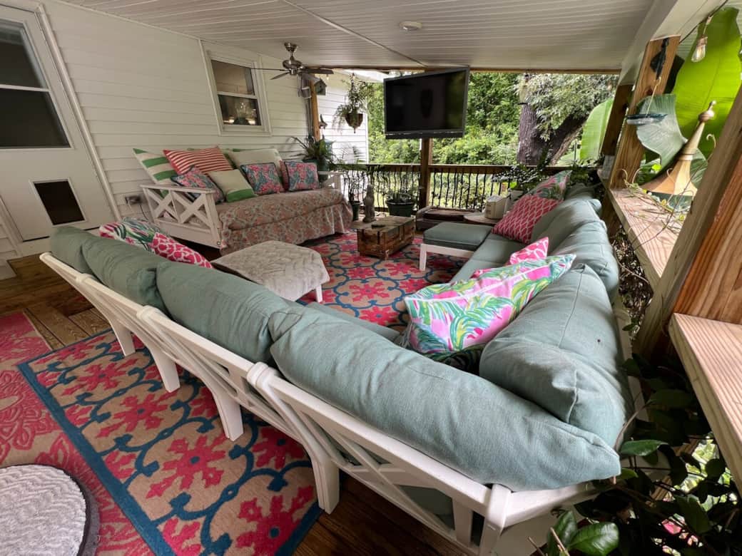 Large outdoor sectional and outdoor bed Large outdoor sectional and outdoor bed