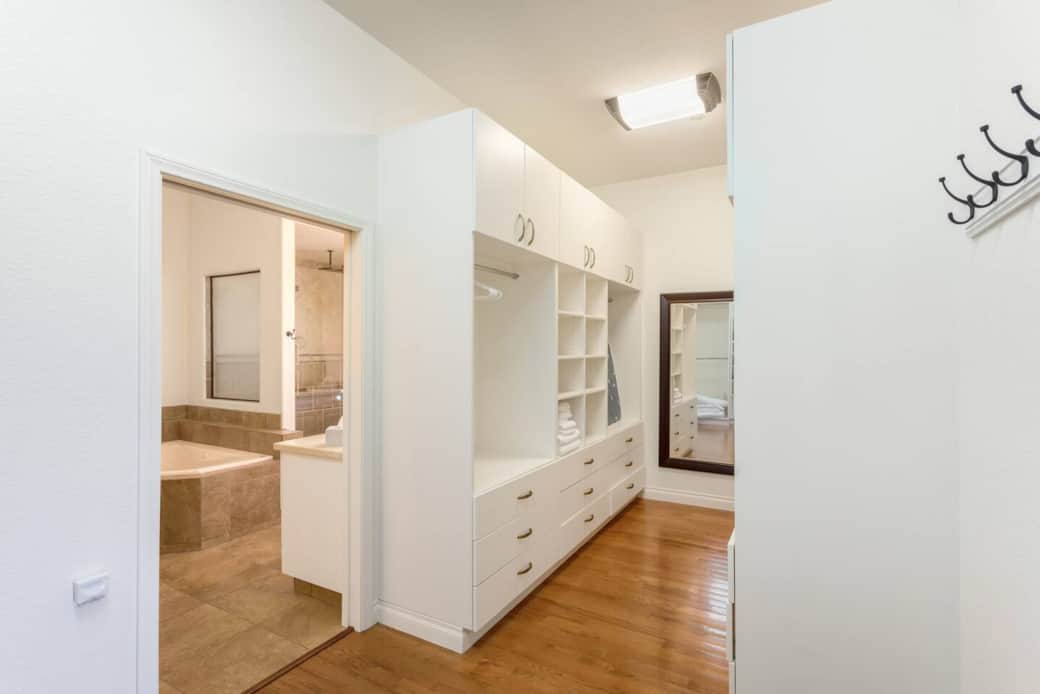 First-floor master closet.