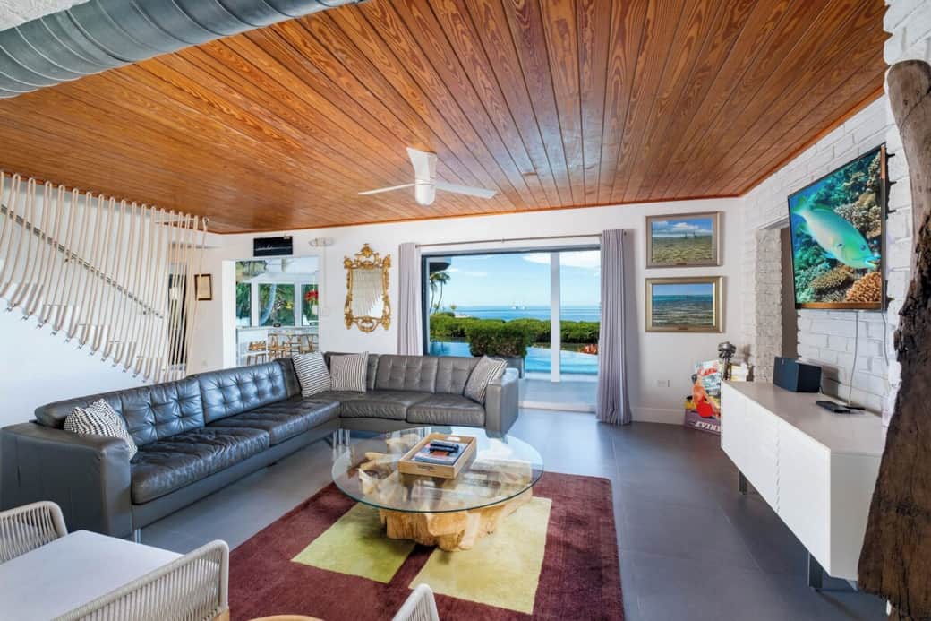 Living Area with Large Pocket Doors on to Pool Deck