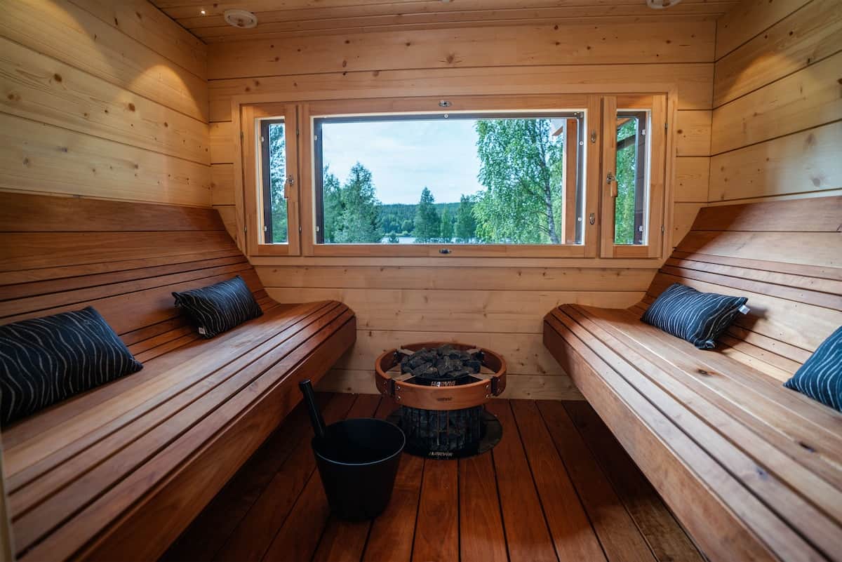 Relaxing sauna.