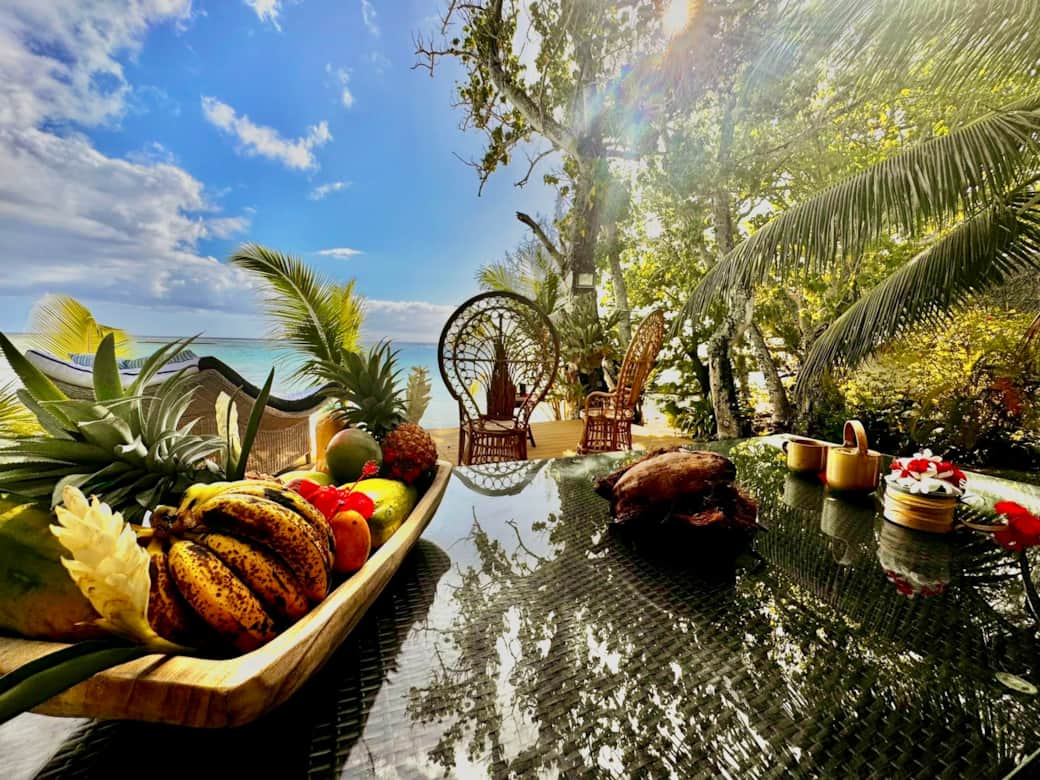 Corbeille d'accueil Fare One Island Moorea Tahiti Corbeille d'accueil Fare One Island Moorea Tahiti