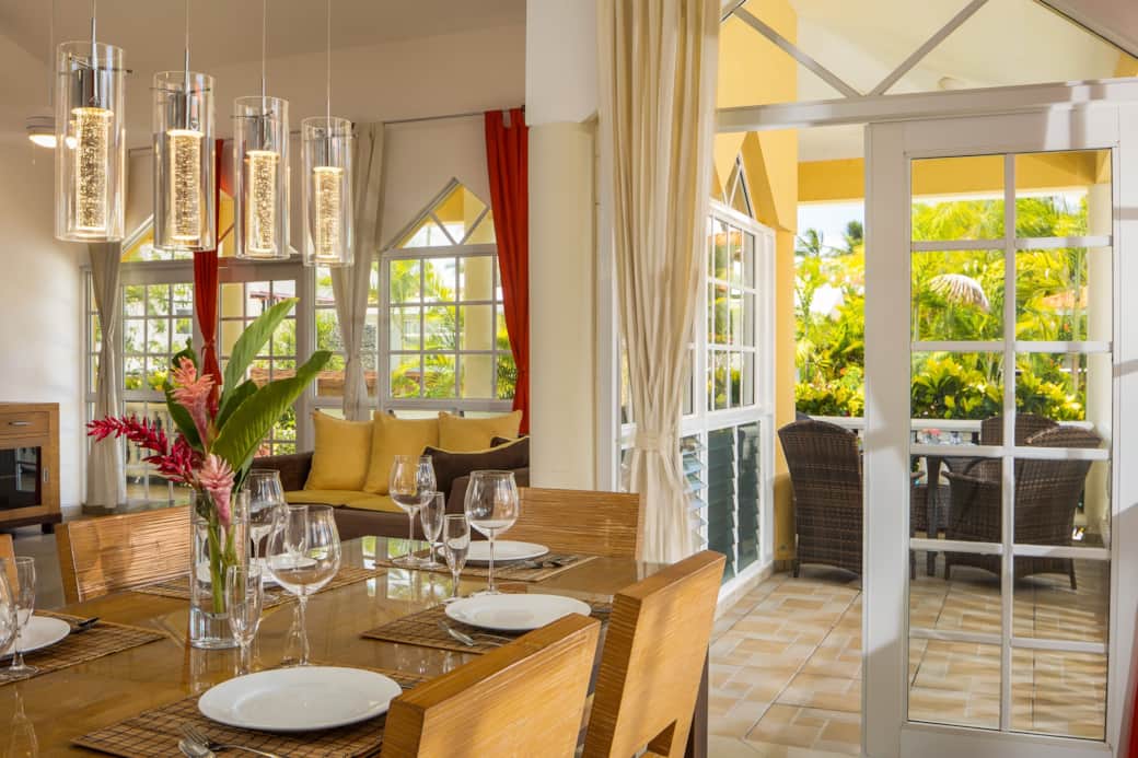Dining area with access to patio