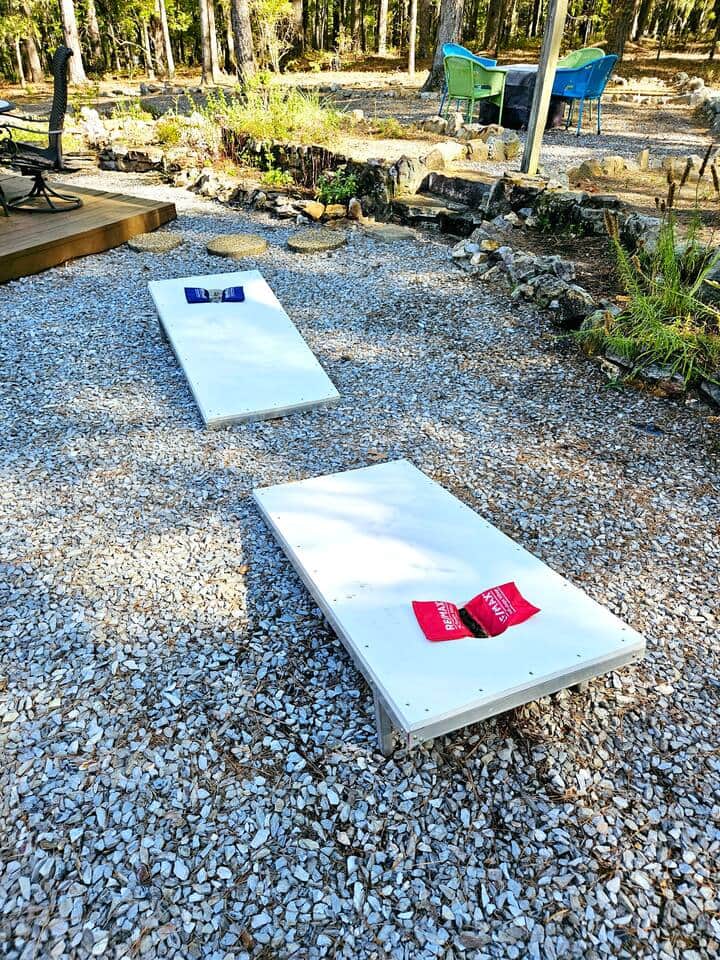 Have some outdoor fun playing Cornhole. Have some outdoor fun playing Cornhole.