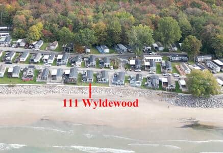 Location of the cottage is front row on Wyldewood beach. This is one of the most desired locations. 