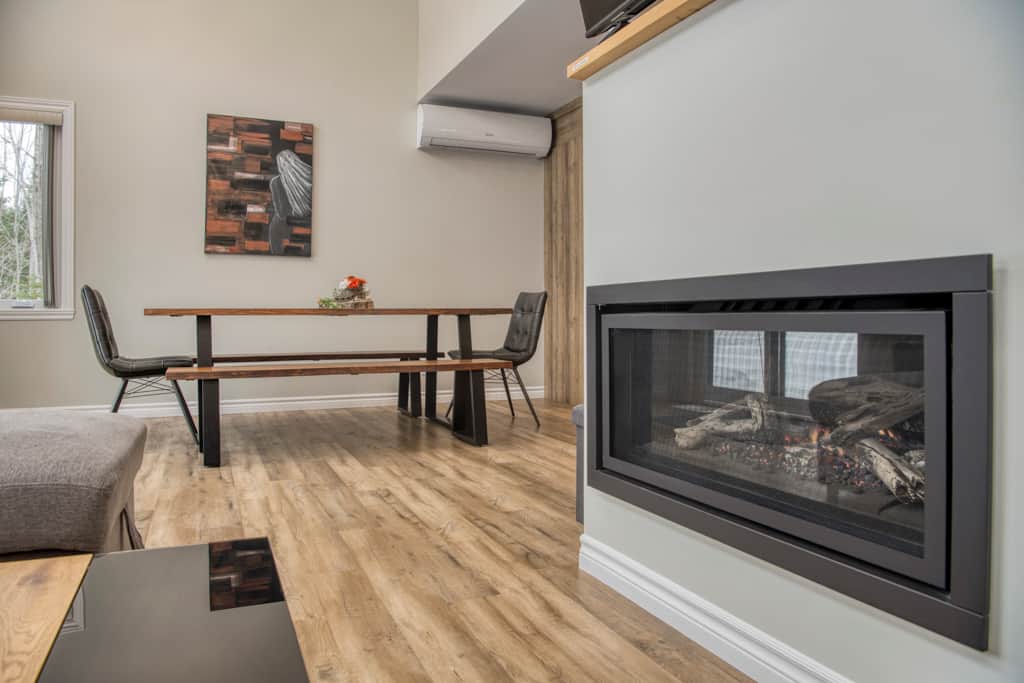 Detail: gas fireplace in the living room