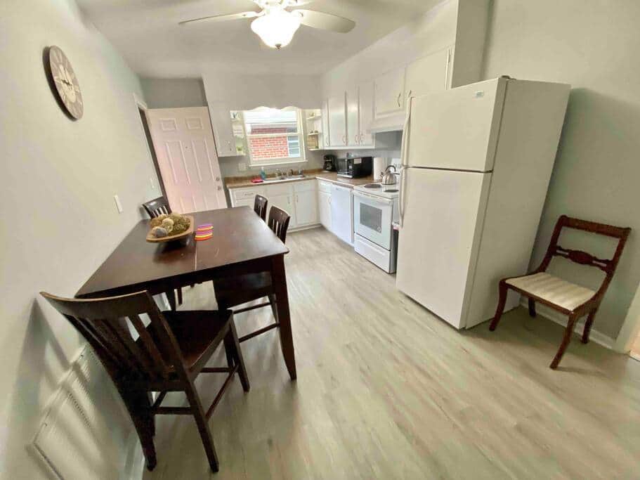 Enjoy a meal at our kitchen table. Enjoy a meal at our kitchen table.