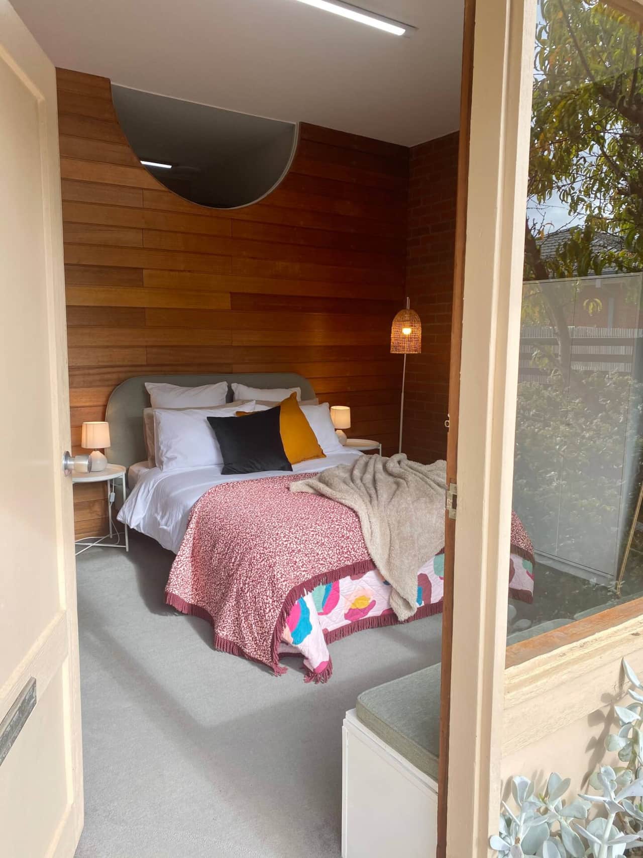 The entrance into the first queen bedroom