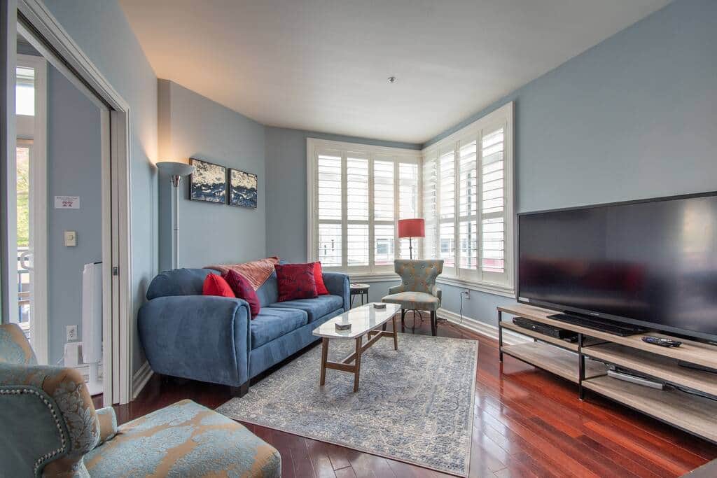 Living Room with City and Water Views of the Puget Sound