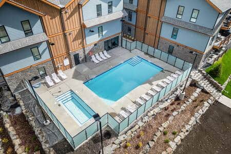 Check out that pool and hot tub that are heated year round!