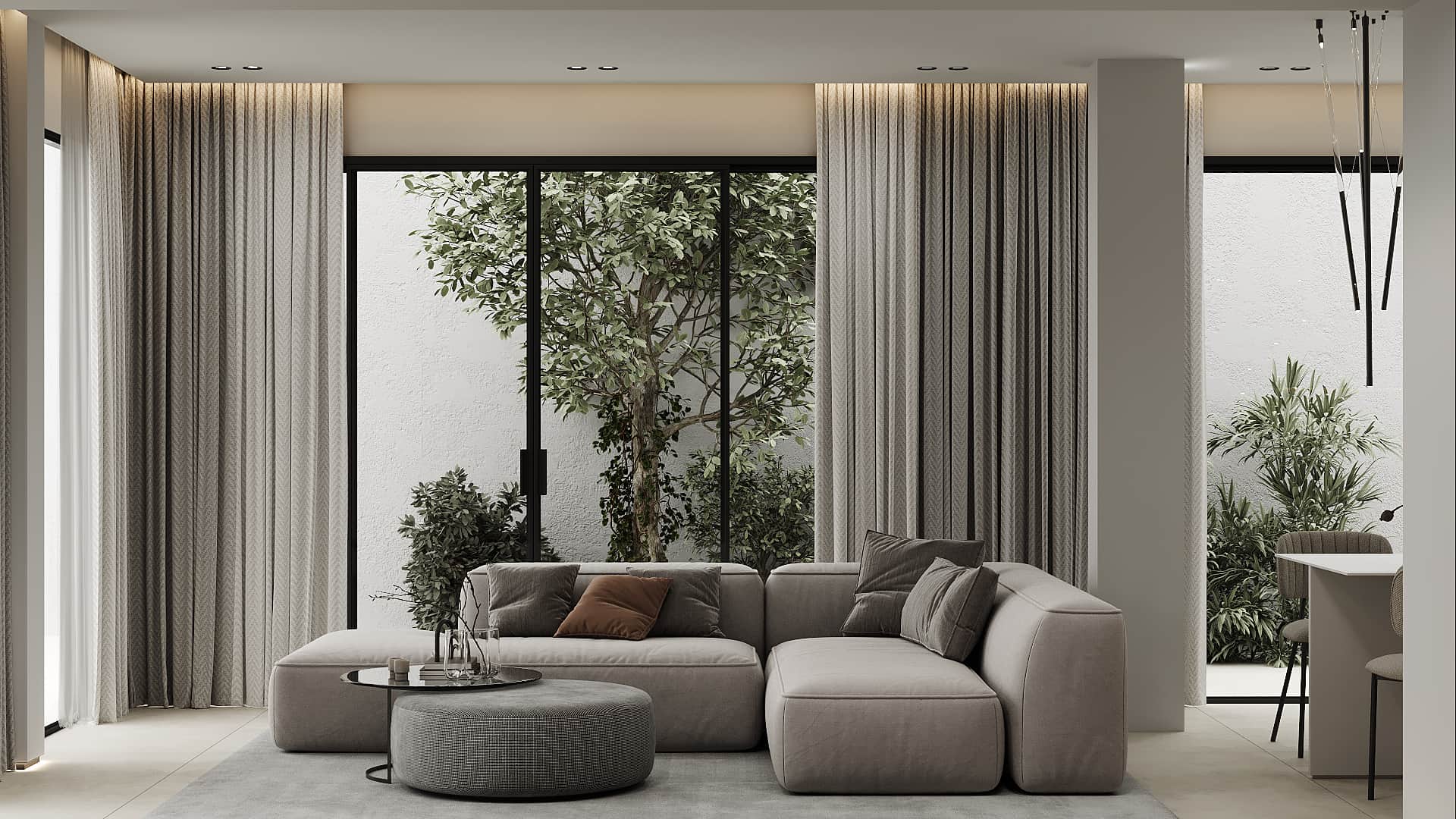 Full living area of AZULIS Athos villa during the daytime in Golfo Aranci, by RENTAL12