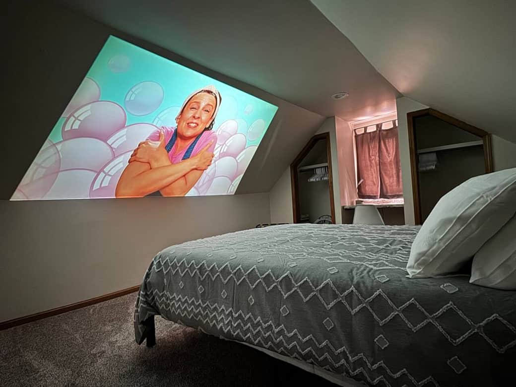 Movie night just got an upgrade with the in-room projector!