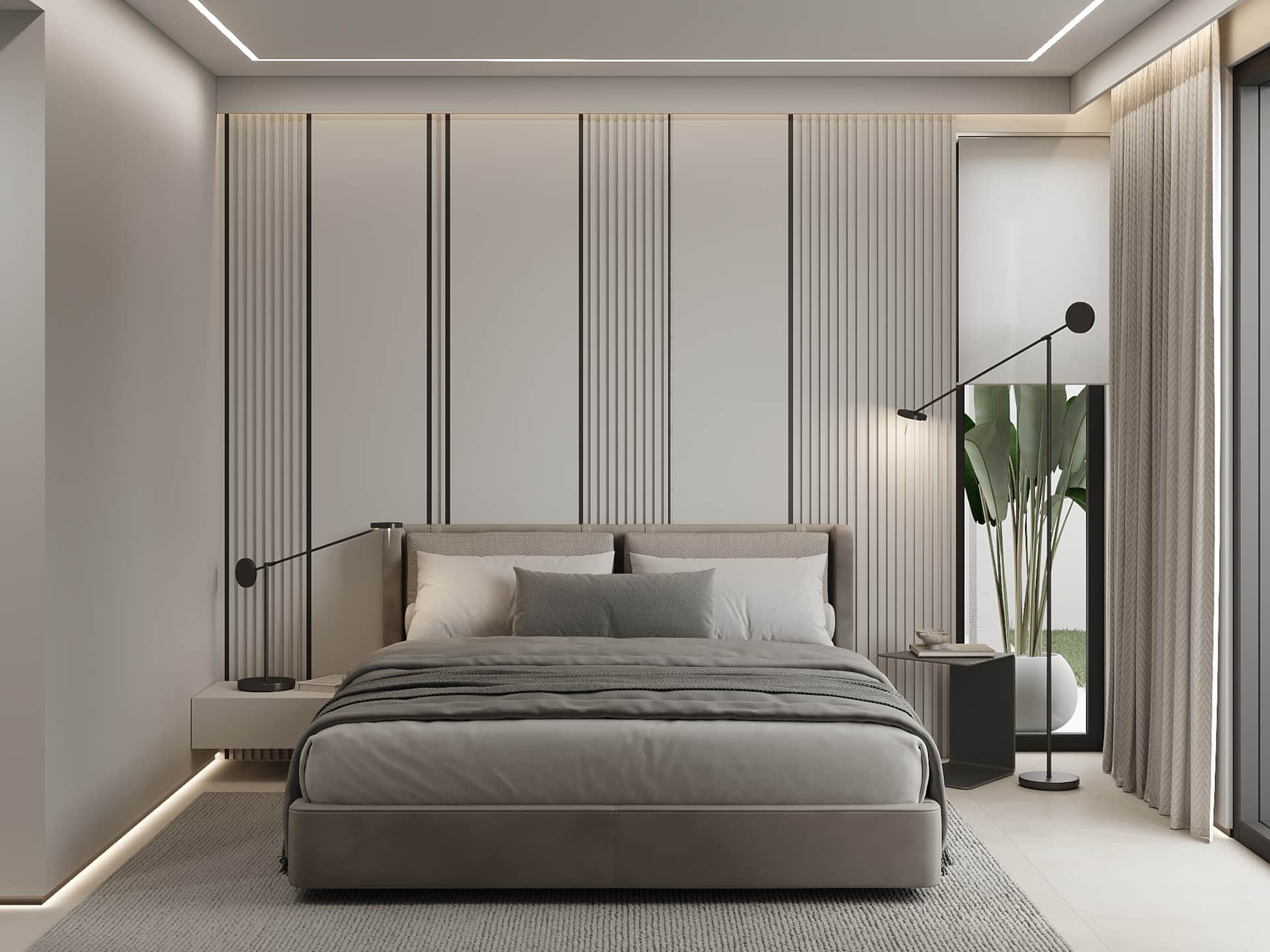 Guest bedroom with king-size bed and premium linens in AZULIS Aramis villa, Golfo Aranci, by RENTAL12