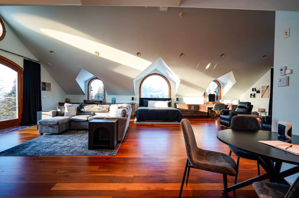 Master bedroom with Cook Inlet water views