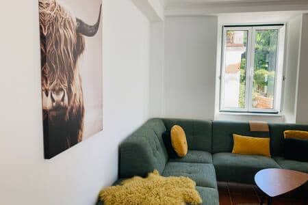 Living room with spacious lounge sofa