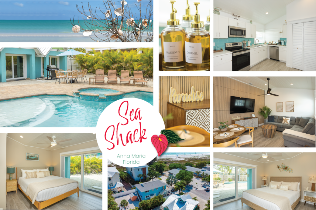Sea Shack with private pool & spa, two king beds, spacious kitchen, and steps from the beach