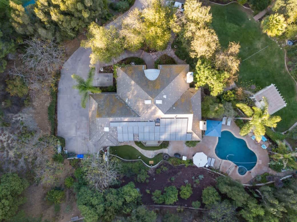 level walk from driveway to pool area