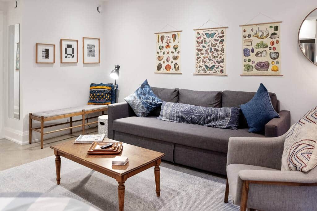 Super comfy living room in the fully equipped two-bedroom suite.