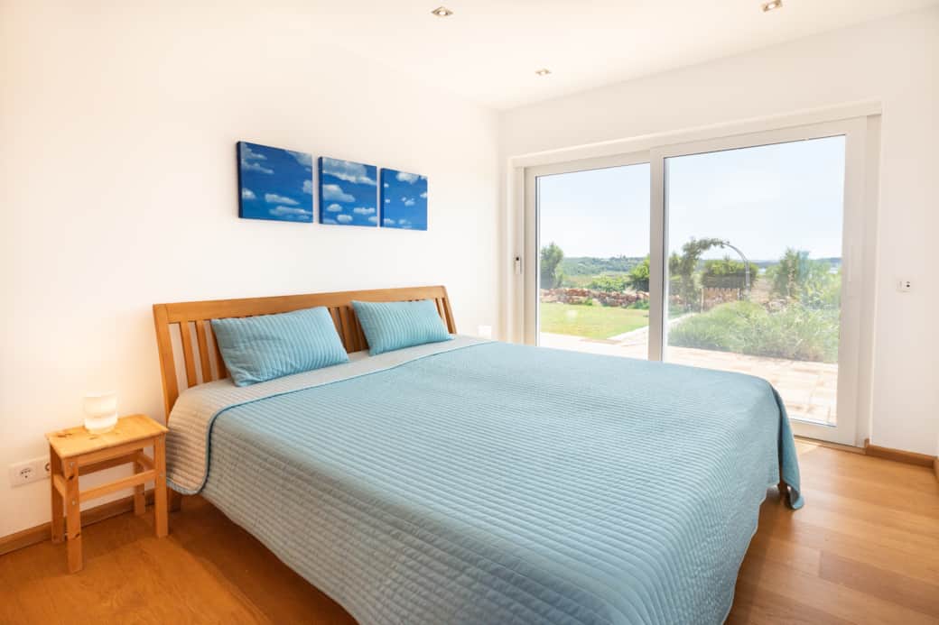 Bedroom 1 with garden and countryside views and access