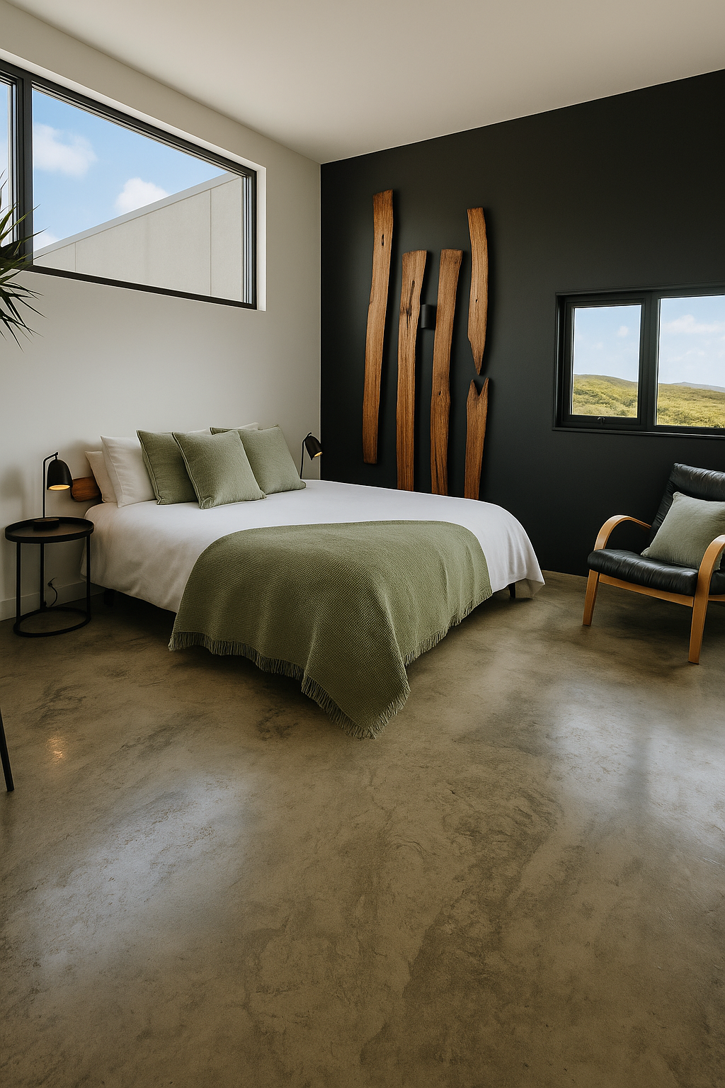 Huge main bedroom with ocean views.