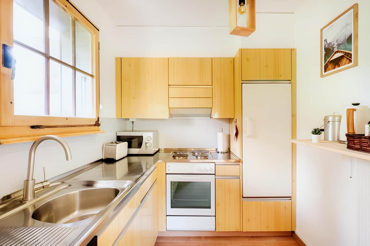 Kitchen open to the living room for a convivial space 