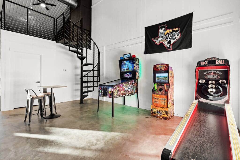 Pinball, Skeeball, big buck shooter Pinball, Skeeball, big buck shooter