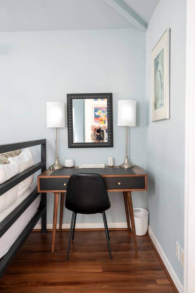 A beautiful custom-built desk - to work or just check your emails.