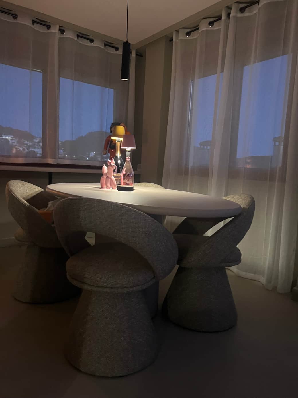 Dining table at night 