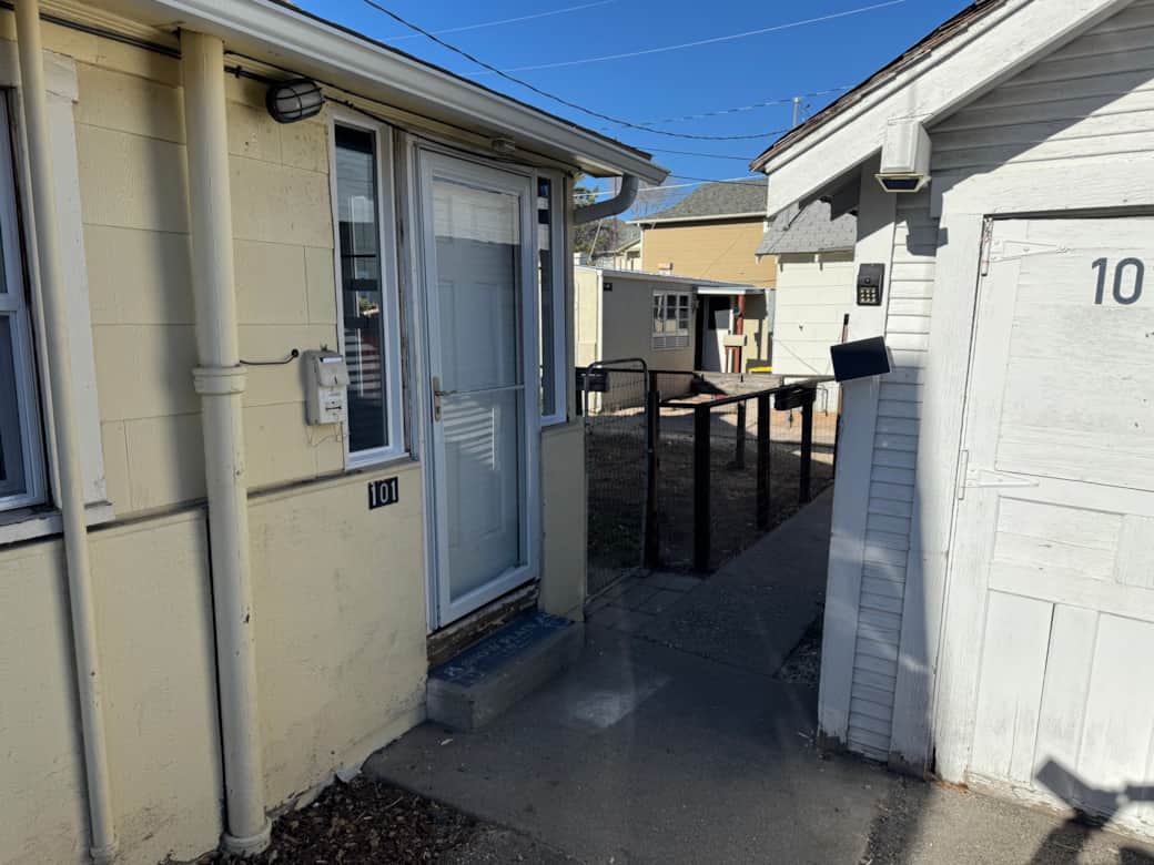 View From the Driveway to the Front Door, Electronic Smart Doorlock