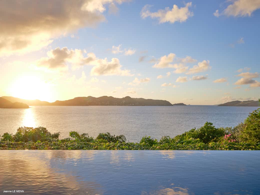 Experience beautiful sunsets at Villa Pointe Milou